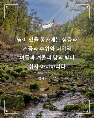창세기 8:22 말씀 카드 - 땅이 있을 동안에는 심음과 거둠과 추위와 더위와 여름과 겨울과… (추수감사 말씀 카드, 가을 사진)