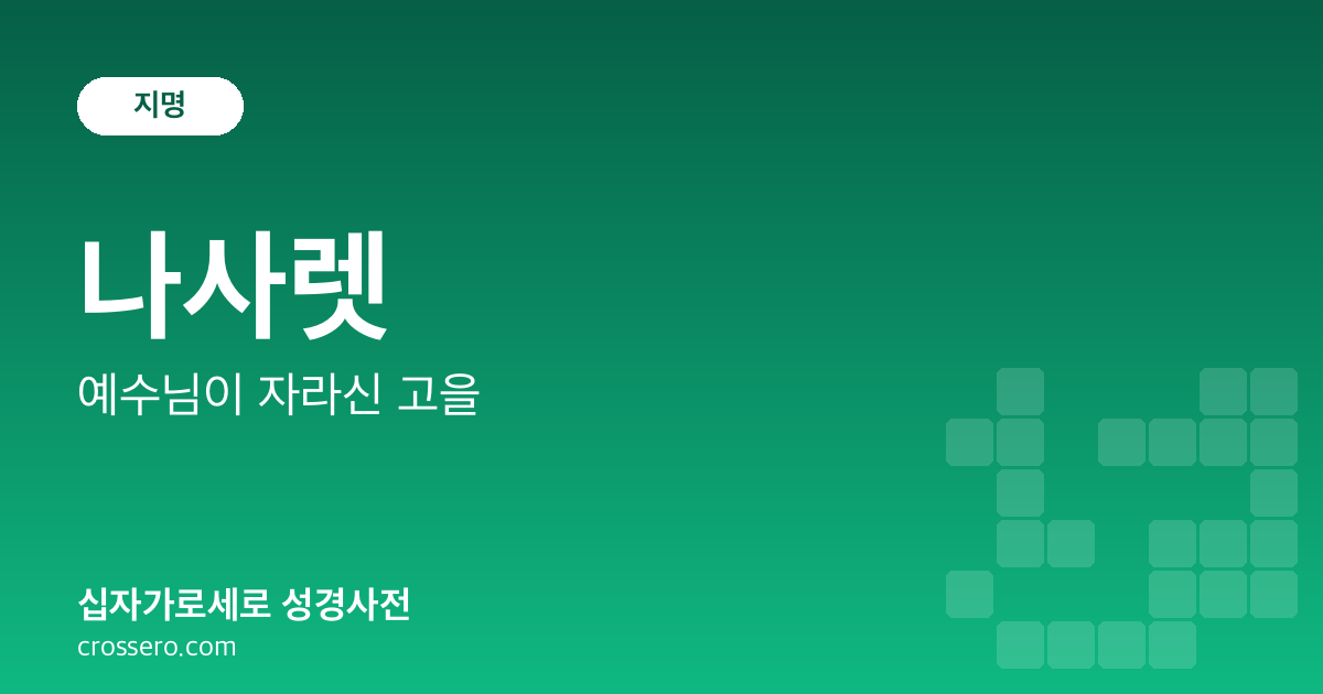 나사렛 - 예수님이 자라신 고을 성경사전 안내 이미지